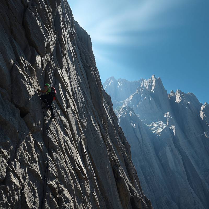 Grupo de senderistas escalando una pared rocosa en los Picos de Europa