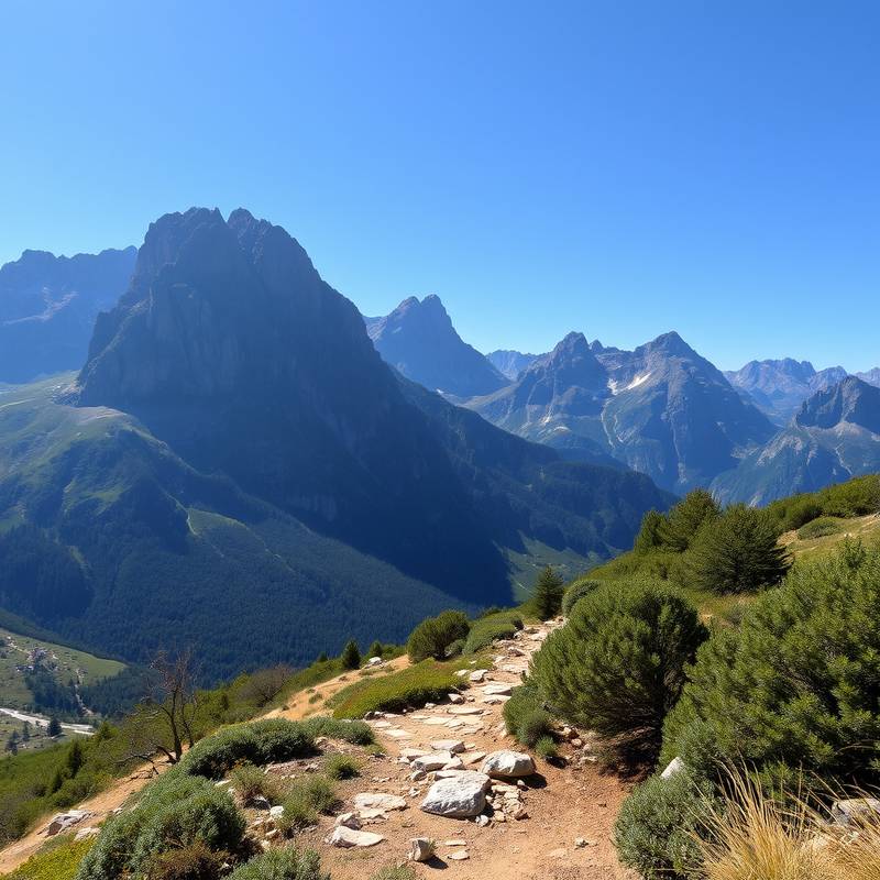 Impresionante vista de las montañas de los Picos de Europa desde un sendero